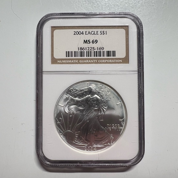 2004 NGC American Silver Eagle MS 69 Coin - Picture 1 of 4